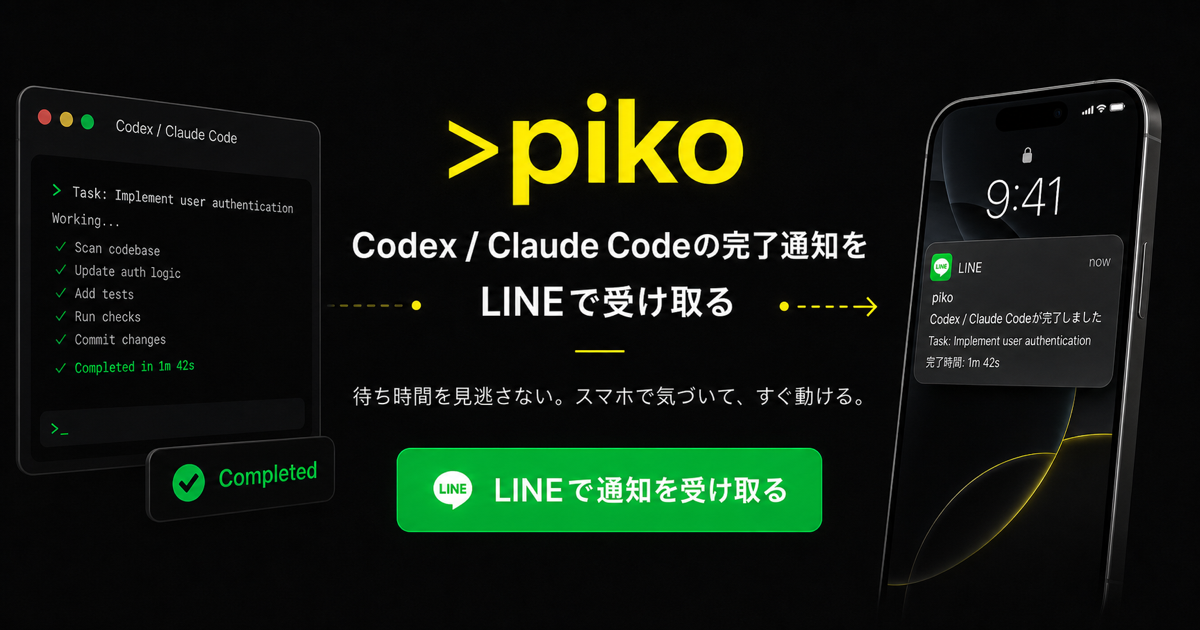 pikoのLINE通知サービスの見出し画像